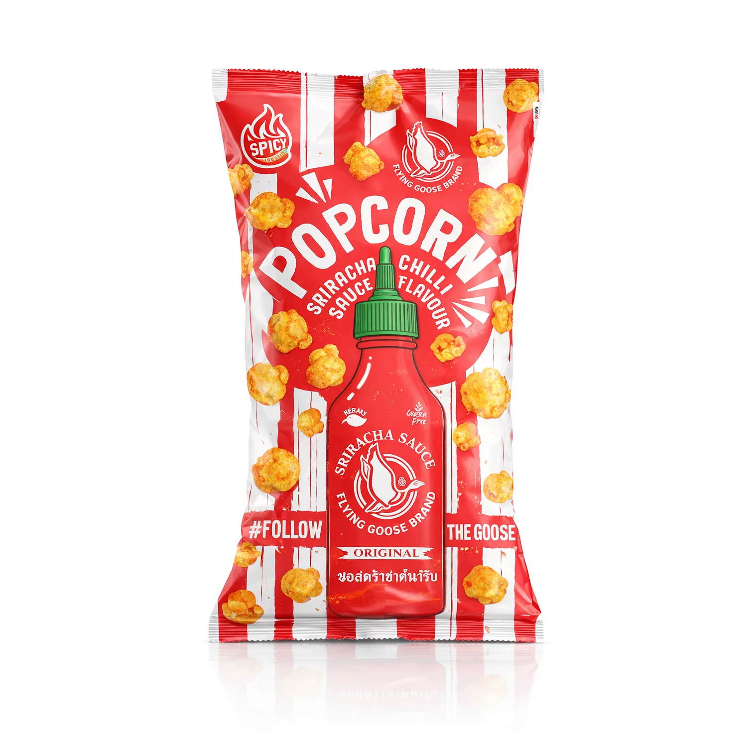 Palomitas de maíz con Sriracha y chile Flying Goose