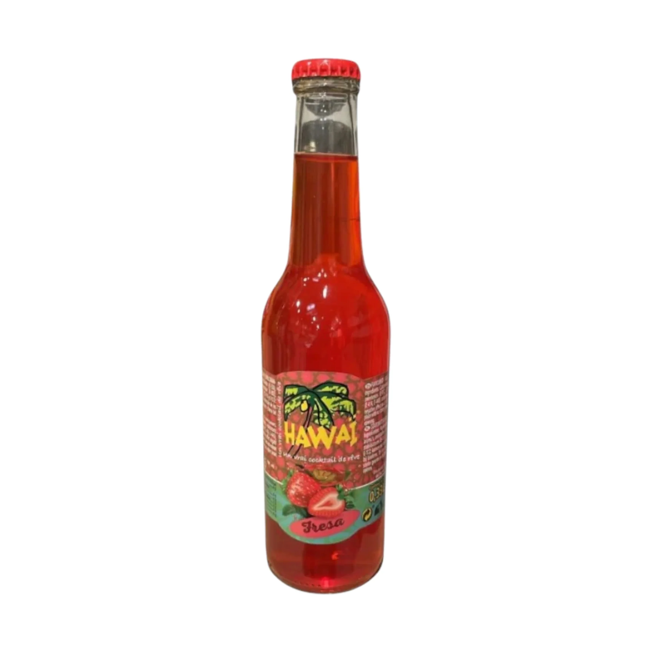 Botella de cristal Hawaï Fresa