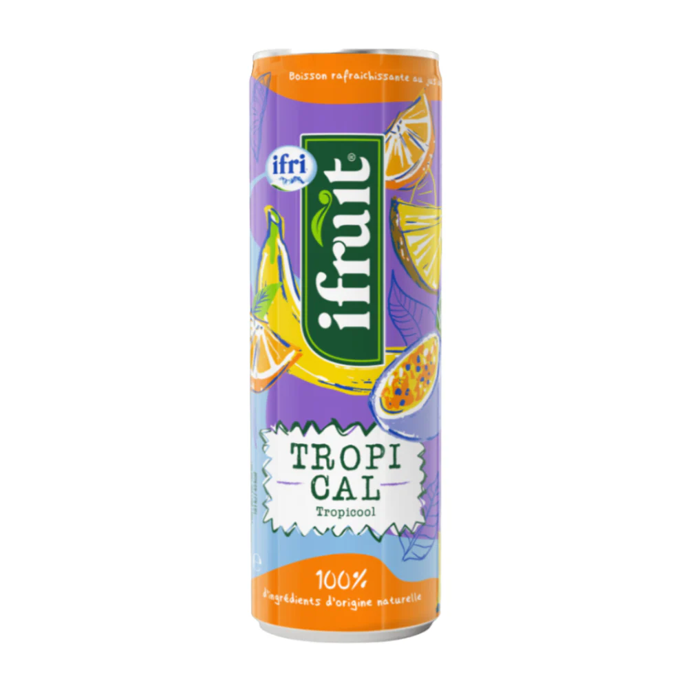 Lata de fruta tropical